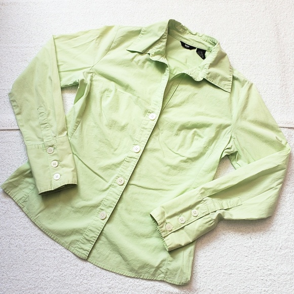 Mossimo Stretch Blouse Kiwi Green - Picture 1 of 4